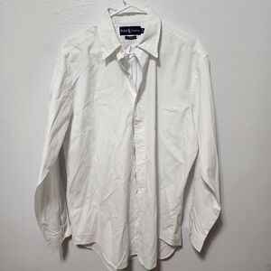 Ralph Lauren Classic Fit Shirt Mens 16 34/35 Long Sleeve Button Down White